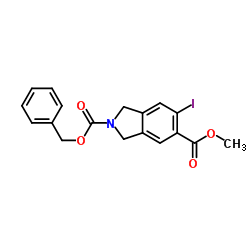 2-Benzyl 5-methyl 6-iodo-1,3-dihydro-2H-isoindole-2,5-dicarboxylate Structure
