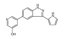 3-Pyridinol, 5-[3-(1H-pyrrol-2-yl)-1H-indazol-5-yl]结构式