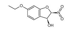 cis-2-nitro-3-hydroxy-6-ethoxy-2,3-dihydrobenzo(b)furan Structure