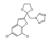 1-[[2-(5,7-dichloro-1-benzofuran-2-yl)-1,3-dioxolan-2-yl]methyl]-1,2,4-triazole结构式