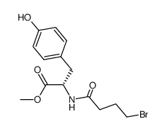 (S)-2-(4-Bromo-butyrylamino)-3-(4-hydroxy-phenyl)-propionic acid methyl ester Structure