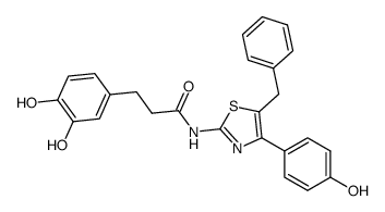 N-[5-benzyl-4-(4-hydroxy-phenyl)-thiazol-2-yl]-3-(3,4-dihydroxy-phenyl)-propanamide Structure