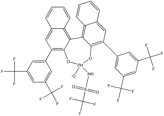 N-[(11BR)-2,6-双[3,5-二三氟甲基苯基]-4-氧-联萘并[2,1-D:1',2'-F][1,3,2]二氧磷杂-4-基]-1,1,1-三氟甲磺酰胺结构式