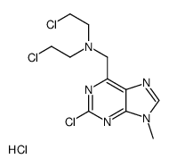 2-chloro-N-(2-chloroethyl)-N-[(2-chloro-9-methylpurin-6-yl)methyl]ethanamine,hydrochloride Structure