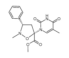 methyl (3S,5S)-(-)-2-methyl-5-(5-methyl-2,4-dioxo-1,2,3,4-tetrahydro-1-pyrimidinyl)-3-phenylisoxazolidine-5-carboxylate结构式