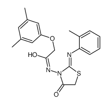 2-(3,5-dimethylphenoxy)-N-[2-(2-methylphenyl)imino-4-oxo-1,3-thiazolidin-3-yl]acetamide Structure