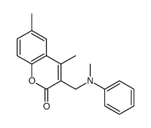 4,6-dimethyl-3-[(N-methylanilino)methyl]chromen-2-one结构式