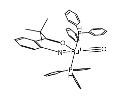 RuH(CO)(1-(2-aminophenyl)-2,2-dimethyl-1-propanone(-1H))(PPh3)2结构式