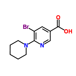 5-Bromo-6-(1-piperidinyl)nicotinic acid结构式