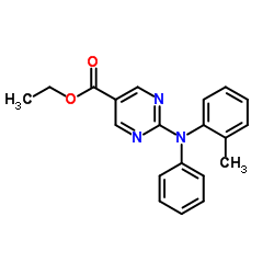 ethyl 2-(N-(2-methylphenyl)anilino)pyrimidine-5-carboxylate结构式