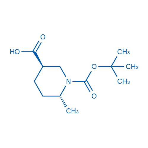 (3R,6R)-1-(tert-Butoxycarbonyl)-6-methylpiperidine-3-carboxylic acid Structure