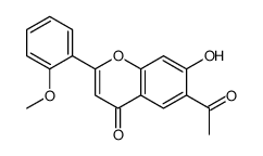 6-acetyl-7-hydroxy-2-(2-methoxyphenyl)chromen-4-one结构式