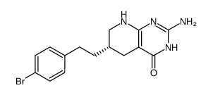 (S)-2-Amino-6-(2-(4-bromophenyl)ethyl)-5,6,7,8-tetrahydropyrido(2,3-d)pyrimidin-4(3H)-one Structure