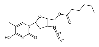 [(2S,3S,5R)-3-azido-5-(5-methyl-2,4-dioxopyrimidin-1-yl)oxolan-2-yl]methyl hexanoate结构式