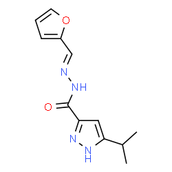(E)-N-(furan-2-ylmethylene)-3-isopropyl-1H-pyrazole-5-carbohydrazide结构式