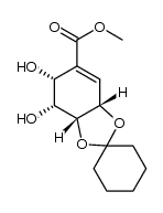 (3aR,4R,5R,7aS)-methyl 4,5-dihydroxy-3a,4,5,7a-tetrahydrospiro[benzo[d][1,3]dioxole-2,1'-cyclohexane]-6-carboxylate Structure
