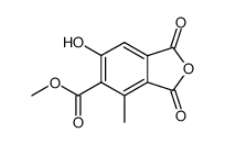 6-Hydroxy-4-methyl-1,3-dioxo-1,3-dihydro-isobenzofuran-5-carboxylic acid methyl ester结构式