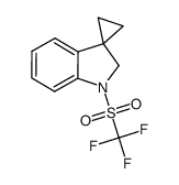 1'-((trifluoromethyl)sulfonyl)spiro[cyclopropane-1,3'-indoline]结构式