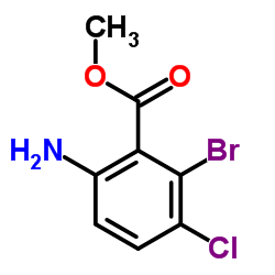 Methyl 6-amino-2-bromo-3-chlorobenzoate结构式