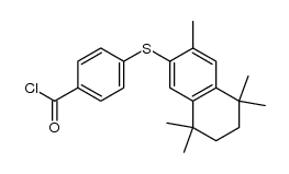 4-(3,5,5,8,8-pentamethyl-5,6,7,8-tetrahydro-2-naphthylthio)benzoyl chloride结构式