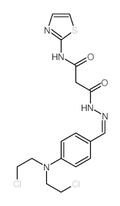 N-[[4-[bis(2-chloroethyl)amino]phenyl]methylideneamino]-N-(1,3-thiazol-2-yl)propanediamide picture
