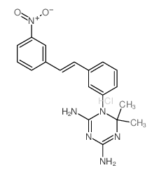 1,3,5-Triazine-2,4-diamine,1,6-dihydro-6,6-dimethyl-1-[3-[2-(3-nitrophenyl)ethenyl]phenyl]-,hydrochloride (1:1) Structure