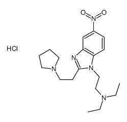 diethyl-[2-[5-nitro-2-(2-pyrrolidin-1-ylethyl)benzimidazol-1-yl]ethyl]azanium,chloride Structure