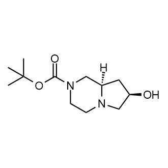 (7R,8aR)-7-羟基六氢吡咯并[1,2-a]吡嗪-2(1H)-羧酸叔丁酯结构式