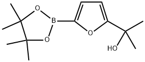 5-(1-Hydroxy-1-methylethyl)furan-2-boronic acid pinacol ester结构式