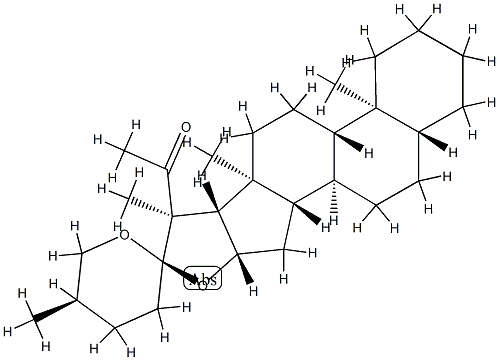 (20R,25R)-20-Acetyl-5α-spirostane结构式