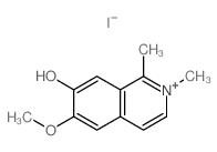 Isoquinolinium, 7-hydroxy-6-methoxy-1,2-dimethyl-, iodide(1:1) Structure