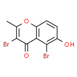 3,5-Dibromo-6-hydroxy-2-methylchromone结构式