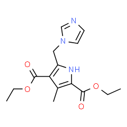 1H-Pyrrole-2,4-dicarboxylicacid,5-(1H-imidazol-1-ylmethyl)-3-methyl-,diethylester(9CI) Structure