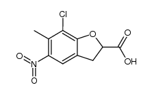 7-chloro-2,3-dihydro-6-methyl-5-nitrobenzofuran-2-carboxylic acid Structure