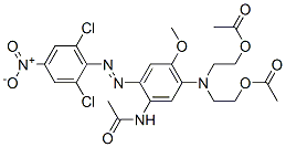 N-[5-[Bis[2-(acetyloxy)ethyl]amino]-2-[(2,6-dichloro-4-nitrophenyl)azo]-4-methoxyphenyl]acetamide结构式