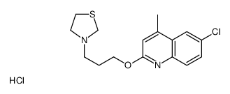 3-[3-(6-chloro-4-methylquinolin-2-yl)oxypropyl]-1,3-thiazolidine,hydrochloride Structure