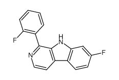 7-fluoro-1-(2-fluorophenyl)-9H-pyrido[3,4-b]indole结构式