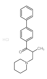 2-methyl-1-(4-phenylphenyl)-3-(1-piperidyl)propan-1-one结构式