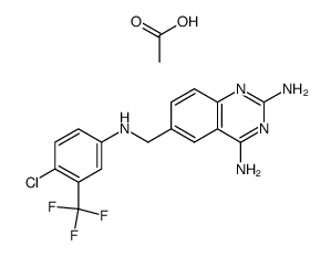6-<<<4-chloro-3-(trifluoromethyl)phenyl>-amino>methyl>-2,4-quinazolinediamine acetate Structure