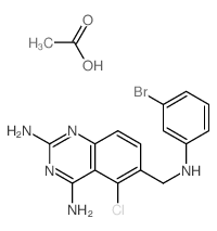 acetic acid; 6-[[(3-bromophenyl)amino]methyl]-5-chloro-quinazoline-2,4-diamine结构式