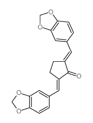 2,5-bis(benzo[1,3]dioxol-5-ylmethylidene)cyclopentan-1-one结构式