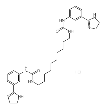 Urea,1,1'-decamethylenebis[3-(m-2-imidazolin-2-ylphenyl)-, dihydrochloride(7CI,8CI) structure