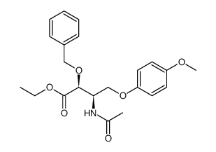 (2S,3R)-3-Acetylamino-2-benzyloxy-4-(4-methoxy-phenoxy)-butyric acid ethyl ester结构式