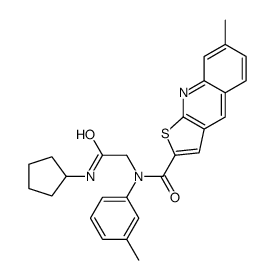 (9CI)-N-[2-(环戊基氨基)-2-氧代乙基]-7-甲基-N-(3-甲基苯基)-噻吩并[2,3-b]喹啉-2-羧酰胺结构式