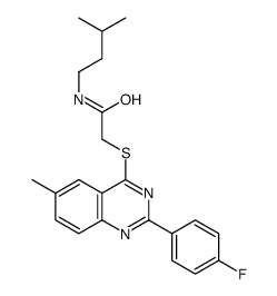 Acetamide, 2-[[2-(4-fluorophenyl)-6-methyl-4-quinazolinyl]thio]-N-(3-methylbutyl)- (9CI)结构式
