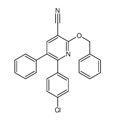 6-(4-chlorophenyl)-5-phenyl-2-phenylmethoxypyridine-3-carbonitrile结构式