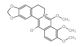 Benzo[g]-1,3-benzodioxolo[5,6-a]quinolizinium,5,6-dihydro-13-hydroxy-8,9,10-trimethoxy-, inner salt (9CI) structure