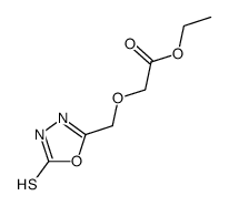 (5-Mercapto-[1,3,4]oxadiazol-2-ylmethoxy)-acetic acid ethyl ester结构式