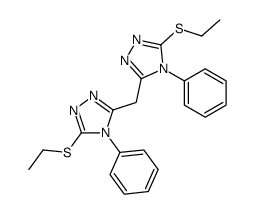 3-ethylsulfanyl-5-[(5-ethylsulfanyl-4-phenyl-1,2,4-triazol-3-yl)methyl]-4-phenyl-1,2,4-triazole Structure