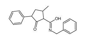 N-benzyl-5-methyl-2-oxo-3-phenylcyclopentane-1-carboxamide结构式